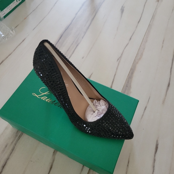 Lauren Lorraine Black Sequin Heels - Picture 1 of 3